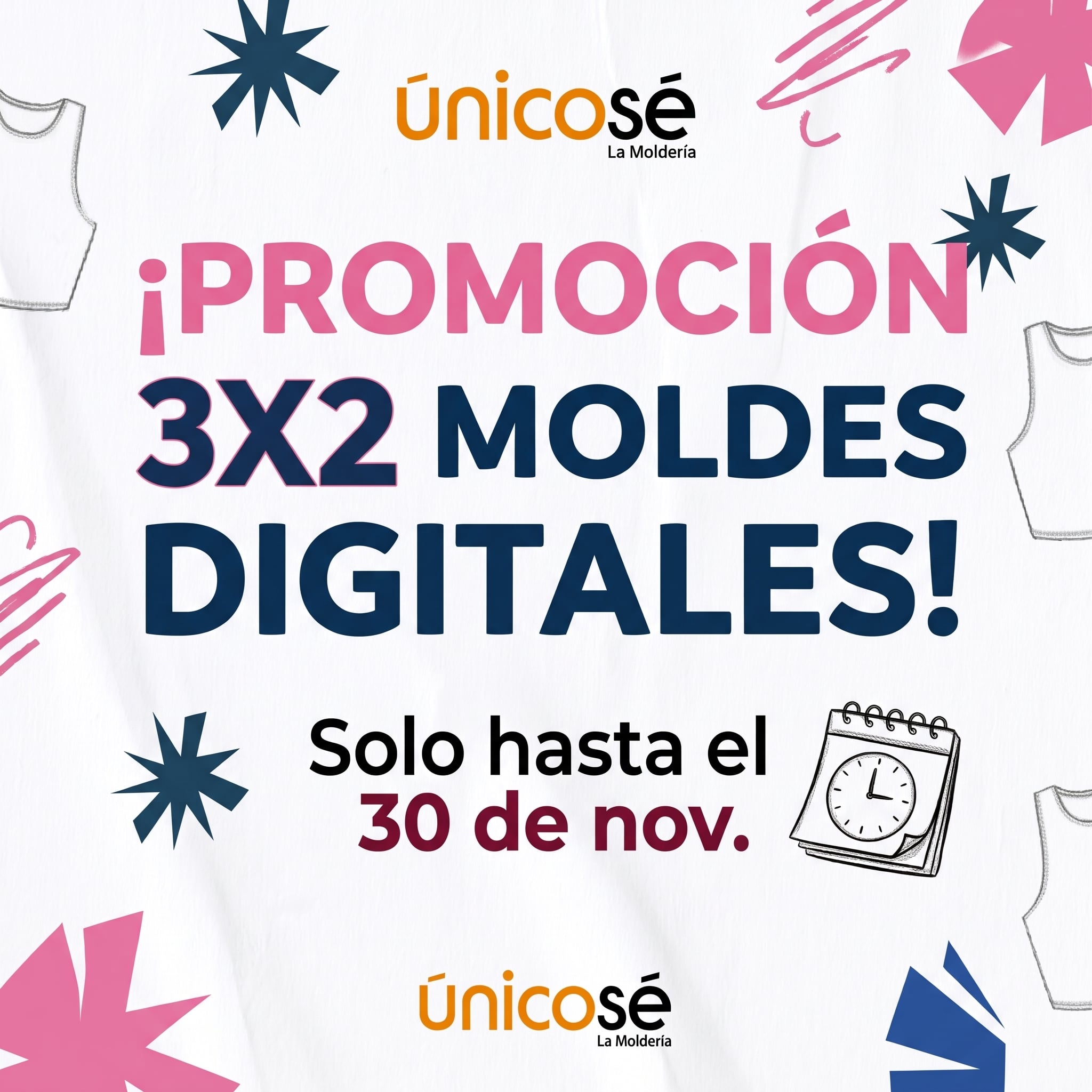 Promoción 3x2 moldes digitales - Únicosé La Moldería